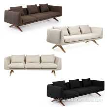 Drewniane Nogi Podłokietnik Odchylany 3 Siedzisko Sofa